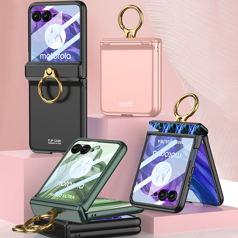 Stylish Motorola Razr50 Ultra Frosted Ring Buckle Case - Ultimate Protection & Trendy Design