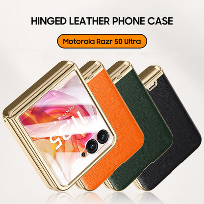 Stylish Leather Case for Motorola Razr 50 Ultra - Ultimate Foldable Protection