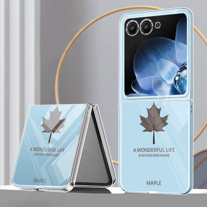 Motorola Razr 2023/2024 Stylish Maple Leaf Clear Phone Case