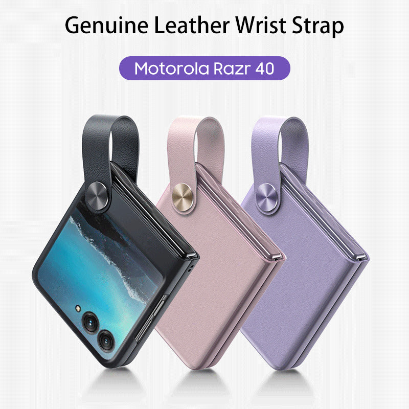 Motorola Collection | Elegant Leather Phone Case with Convenient Hand Strap