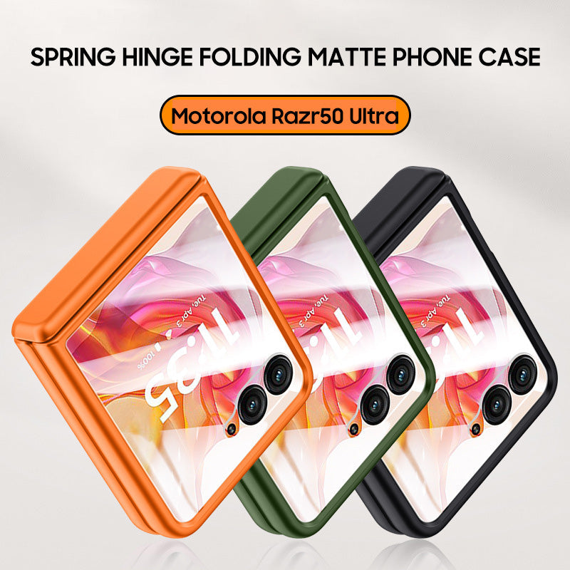 Stylish Matte Phone Case for Motorola Razr 50 Ultra with Spring Hinge Folding Design