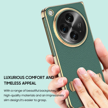 Sleek Business Electroplated Leather Case for OnePlus Open Series