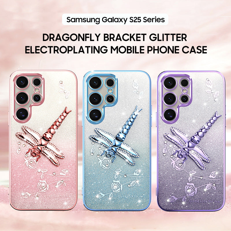 Samsung Series Dragonfly Glitter Electroplating Phone Case - Eye-Catching Style Meets Ultimate Protection!