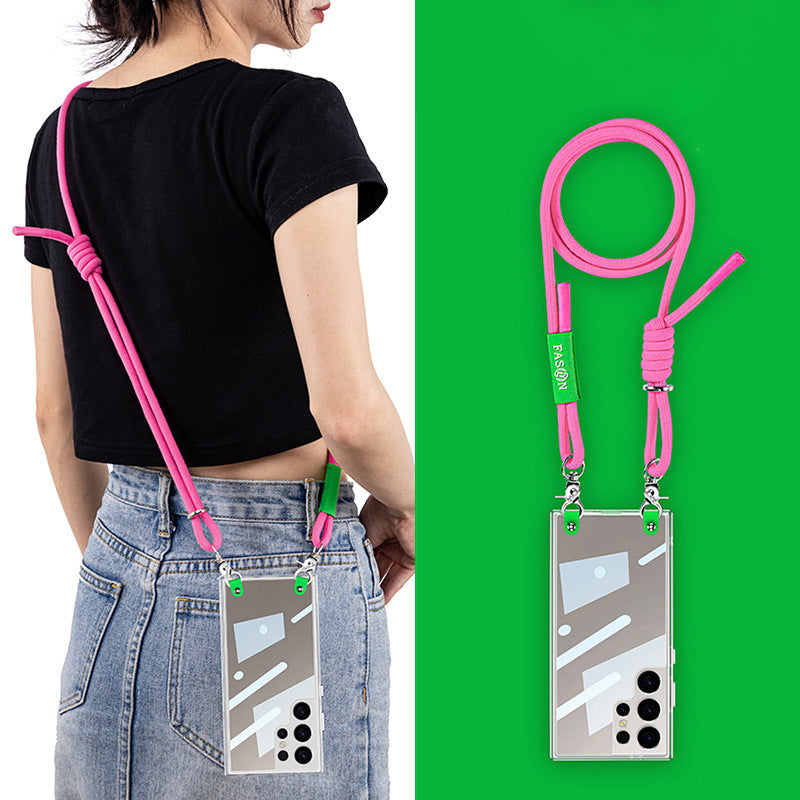 Stylish Transparent Phone Case with Adjustable Lanyard for Samsung Series