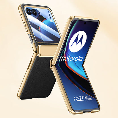 Stylish Leather Case for Motorola Razr 40 Ultra - Foldable Elegance