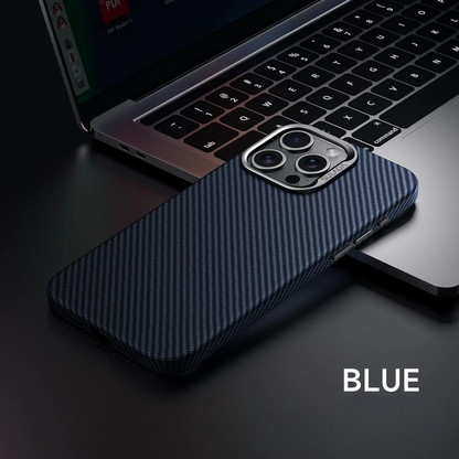 Sleek Kevlar-Textured Magnetic Case for iPhone 13, 14, 15, and 16