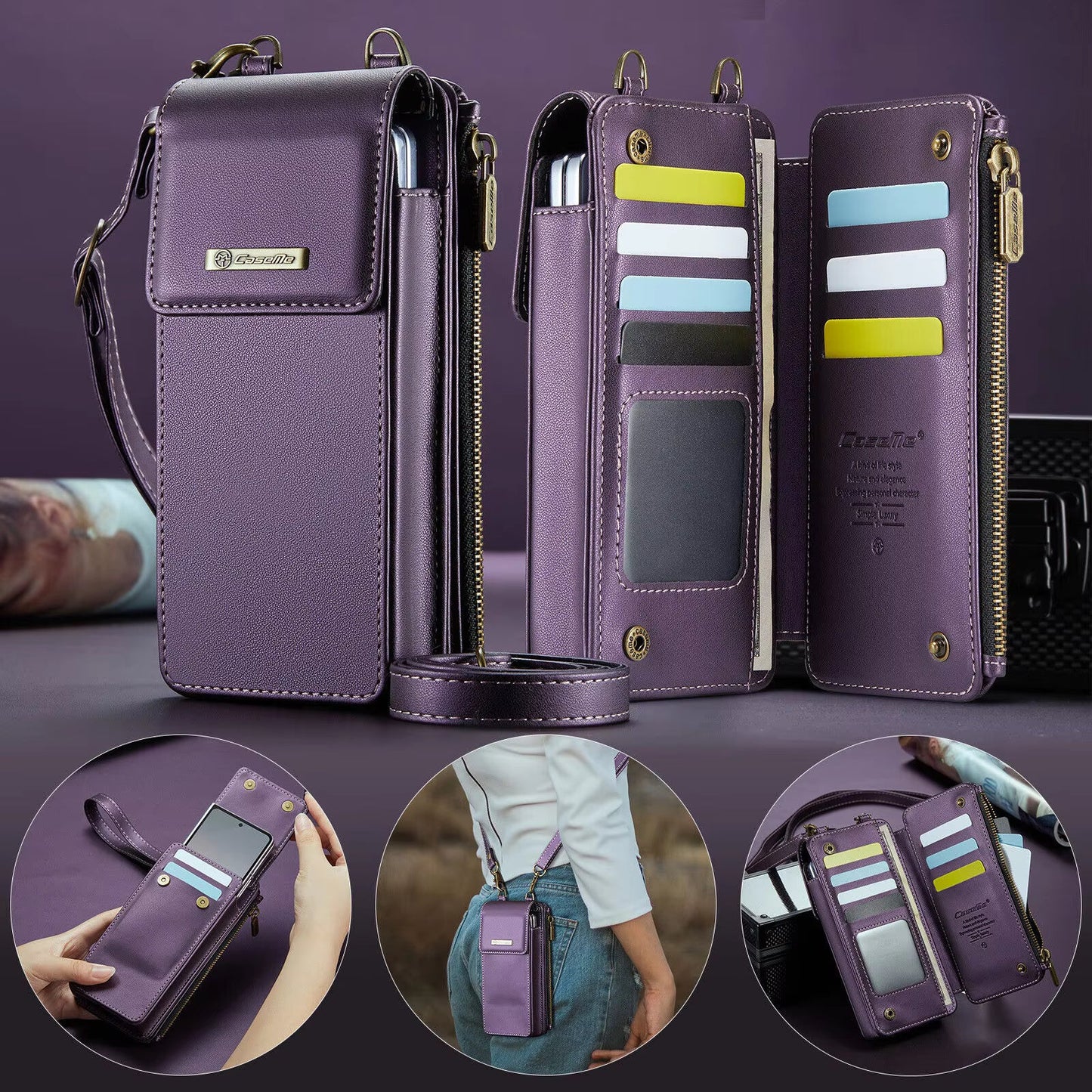 Chic Leather Mini Crossbody Bag Perfect for Galaxy Z Fold Series