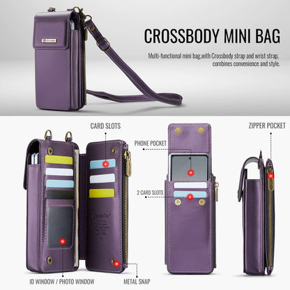 Chic Leather Mini Crossbody Bag Perfect for Galaxy Z Fold Series