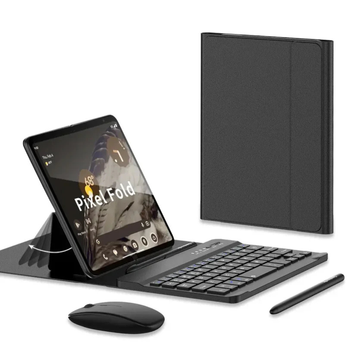 Luxury Bluetooth Keyboard Stand Case for Google Pixel Fold