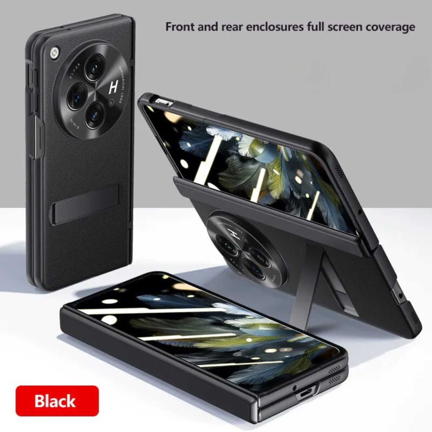 Spring Hinged Privacy Screen Protector Case for Open OPPO Find N3 – All-Inclusive Leather Holder Cover