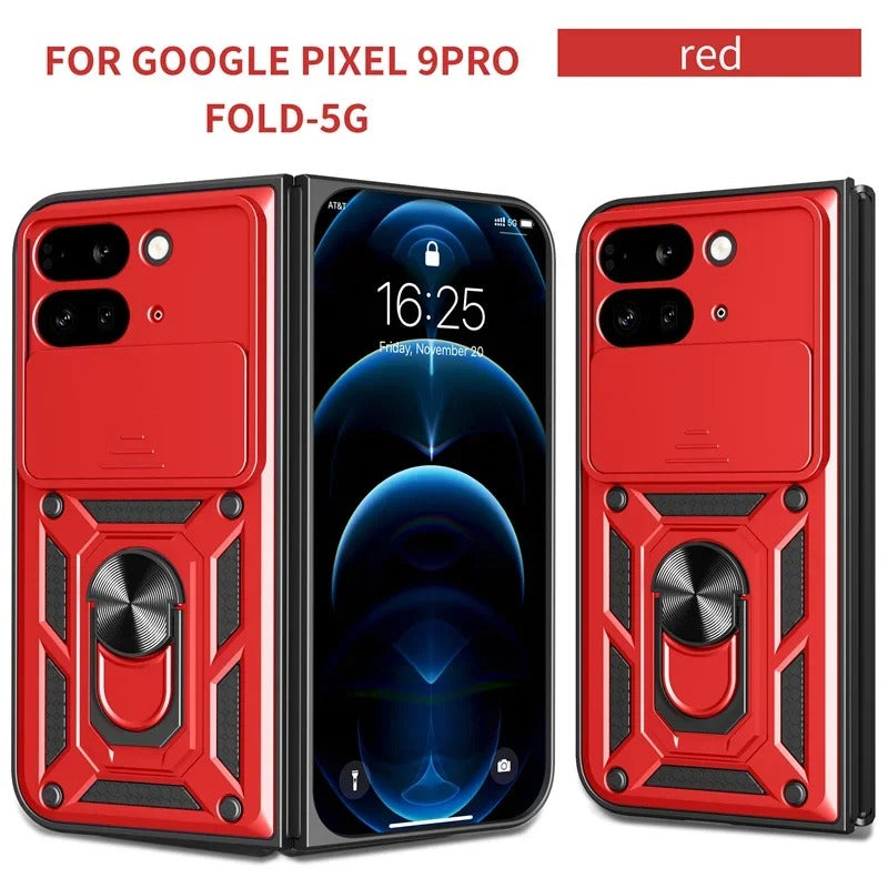 Armor Protection with Camera Slide & 360° Ring Shockproof Case for Google Pixel