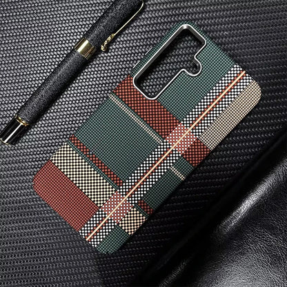 Trendy Carbon Fiber MagSafe Case for Samsung Galaxy S25 Ultra - Shockproof & Wireless Charging Compatible