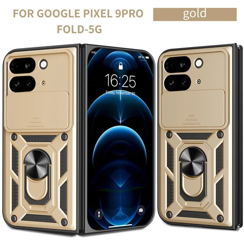 Armor Protection with Camera Slide & 360° Ring Shockproof Case for Google Pixel