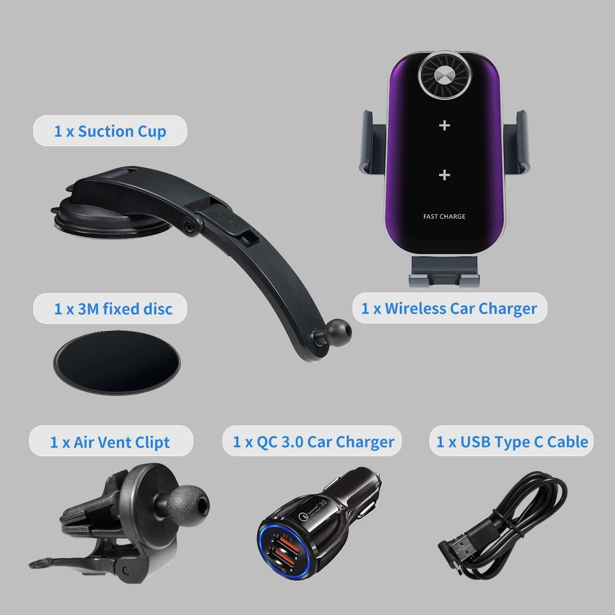 Car Mount Wireless Charger – Universal QI Charging for Motorola Razr, Z Flip & More