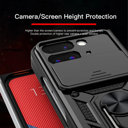 Armor Protection with Camera Slide & 360° Ring Shockproof Case for Google Pixel