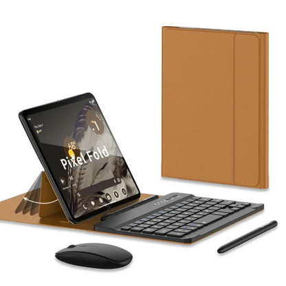 Luxury Bluetooth Keyboard Stand Case for Google Pixel Fold