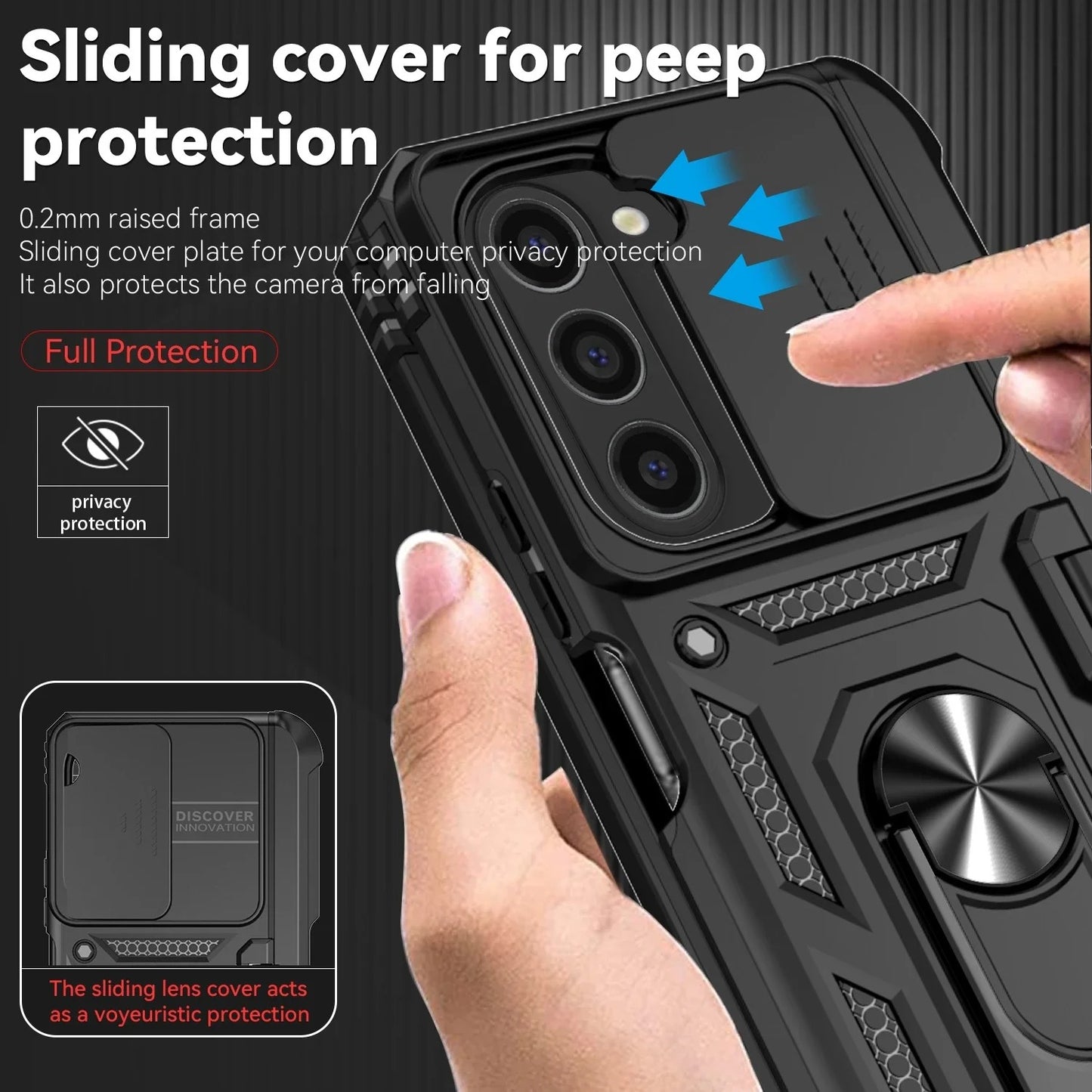 Armor 360° Ring Case with Camera Slide, Hinge Protection & Pen Slot for Galaxy Z Fold Series