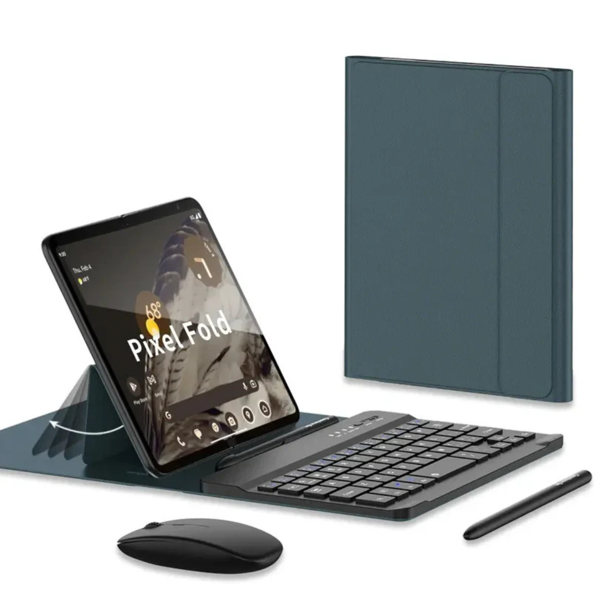 Luxury Bluetooth Keyboard Stand Case for Google Pixel Fold