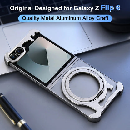 Magnetic Aluminum Rotatable Ring Galaxy Z Flip 6 Frameless Case