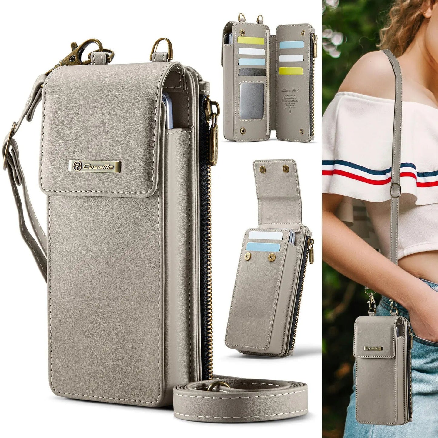 Chic Leather Mini Crossbody Bag Perfect for Galaxy Z Fold Series