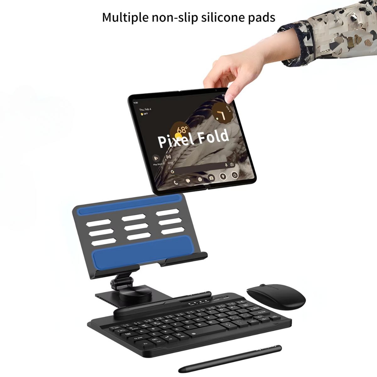 Desk Stand and Bluetooth Keyboard Combo for Google Pixel Fold