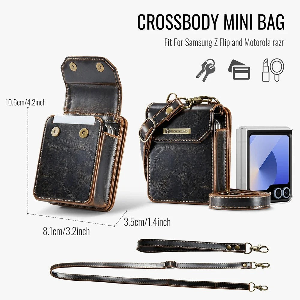 Fashion Leather Crossbody Mini Bag V2 For Galaxy Z Flip Series