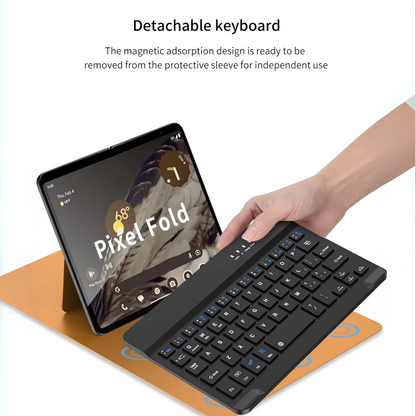 Luxury Bluetooth Keyboard Stand Case for Google Pixel Fold