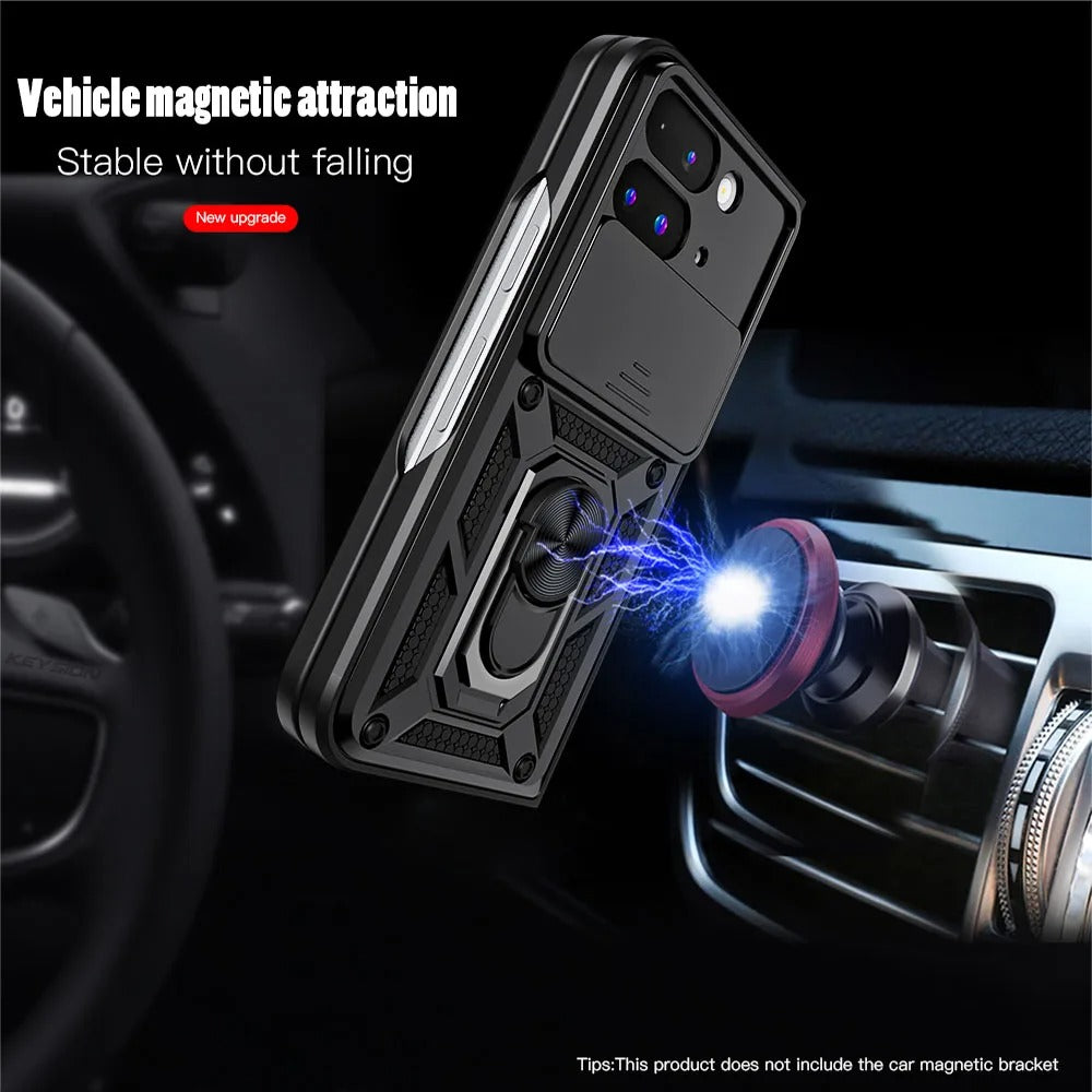 Armor Protection with Camera Slide & 360° Ring Shockproof Case for Google Pixel