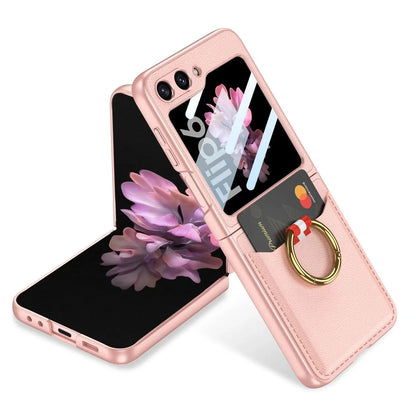 Stylish Leather Card Holder Case for Galaxy Z Flip 6