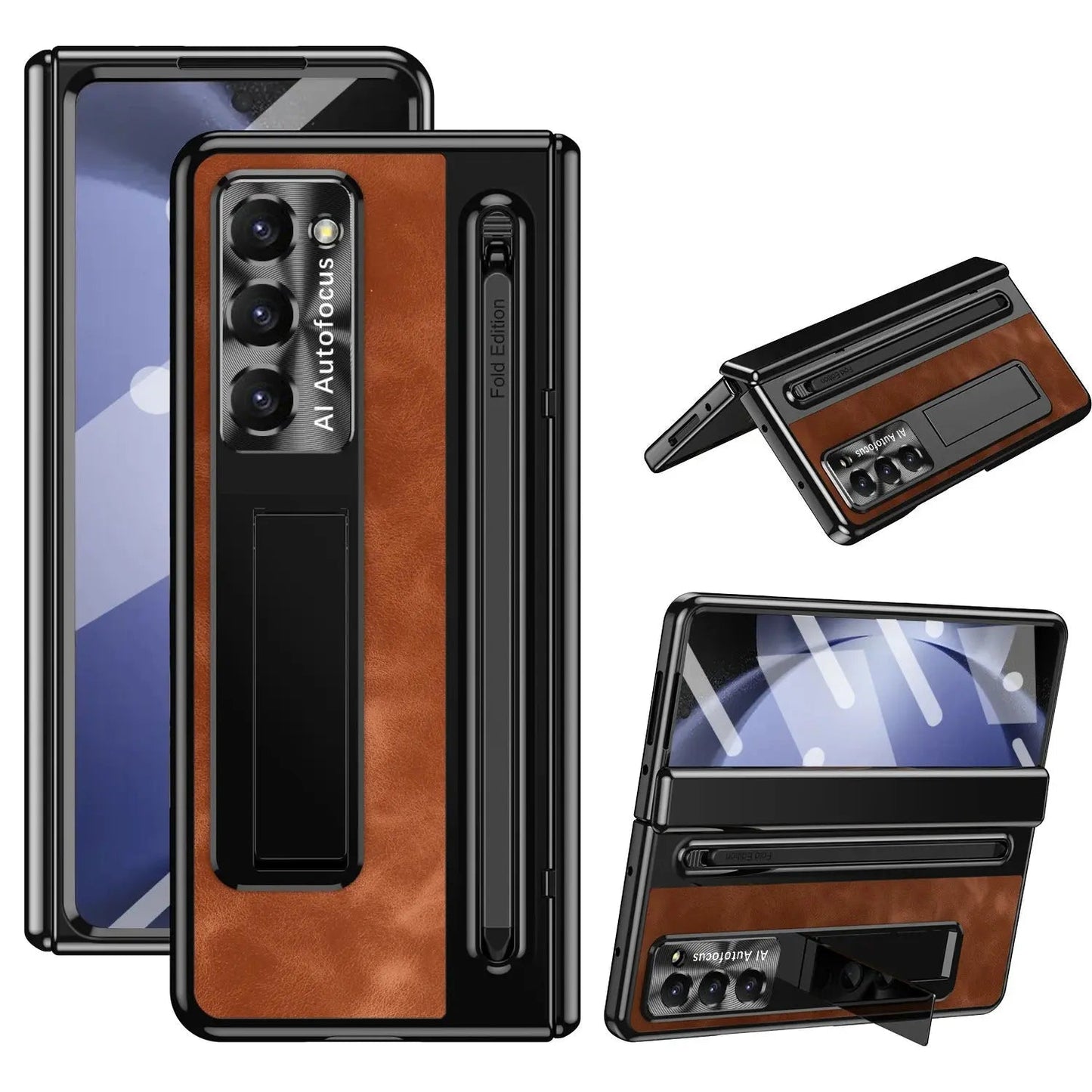 Premium Leather Folio Case with Pen Holder for Galaxy Z Fold 6