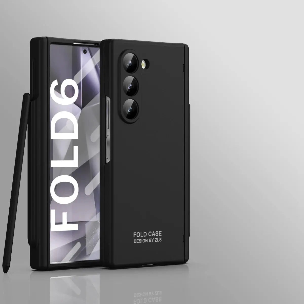 Sleek Galaxy Z Fold 6 Glass Case with Integrated Pen Holder