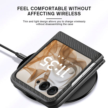 Sleek Carbon Fiber Textured Leather Case for Motorola Series