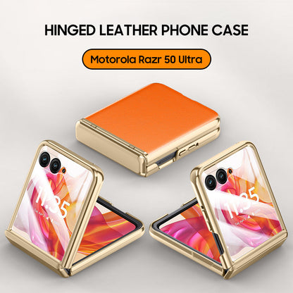 Stylish Leather Case for Motorola Razr 50 Ultra - Ultimate Foldable Protection