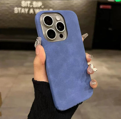 Luxurious Solid Color Suede iPhone Case