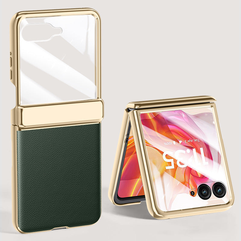 Stylish Leather Case for Motorola Razr 40 Ultra - Foldable Elegance