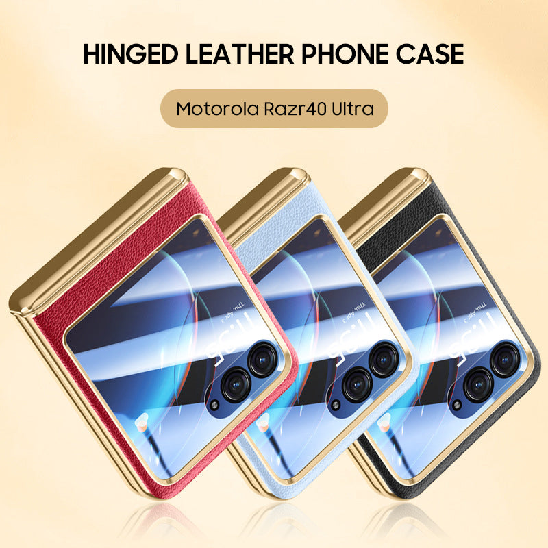 Stylish Leather Case for Motorola Razr 40 Ultra - Foldable Elegance