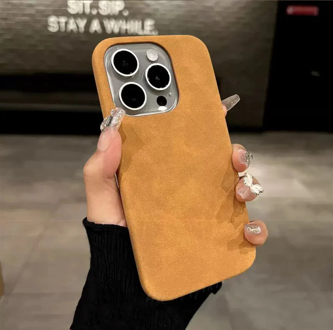 Luxurious Solid Color Suede iPhone Case