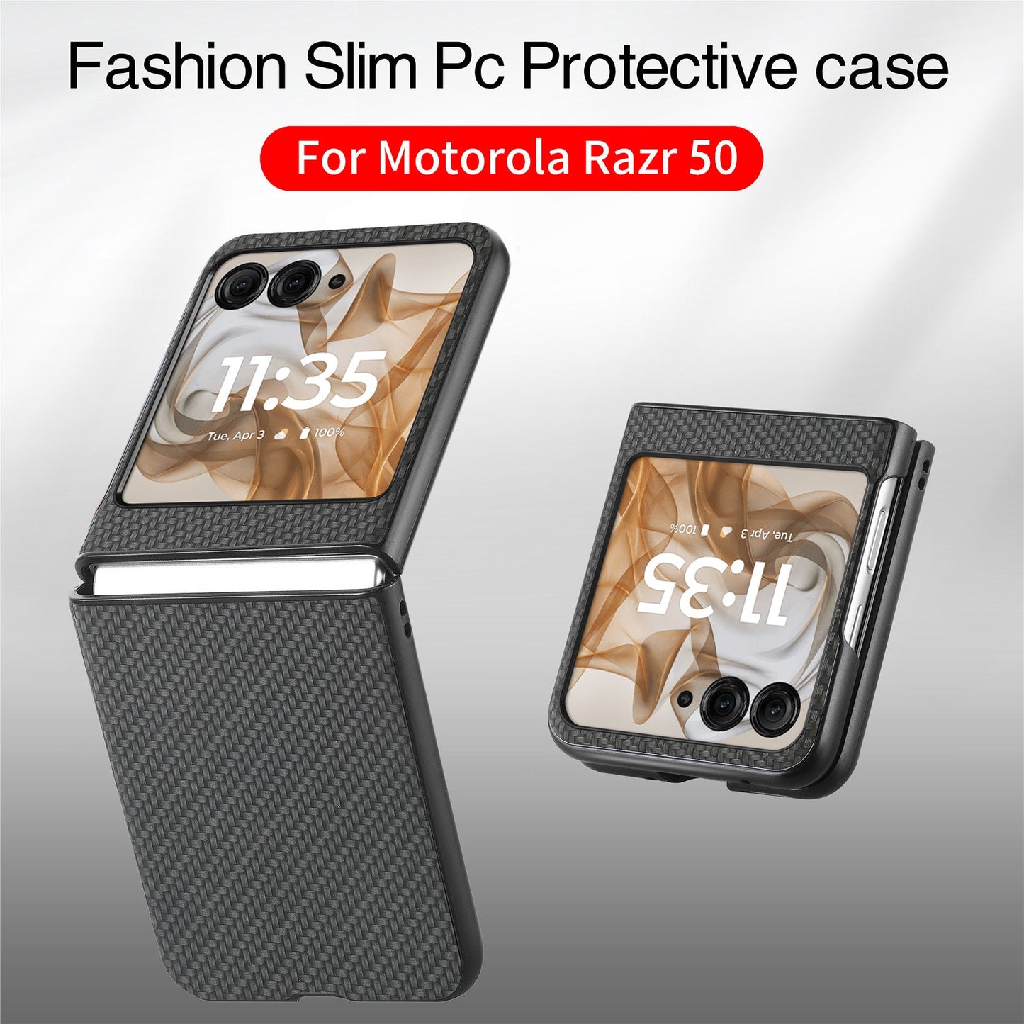 Sleek Carbon Fiber Textured Leather Case for Motorola Series