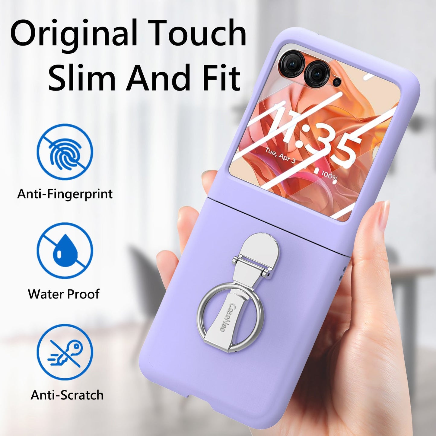 Stylish Frosted Band Ring Phone Case for Motorola Razr Series