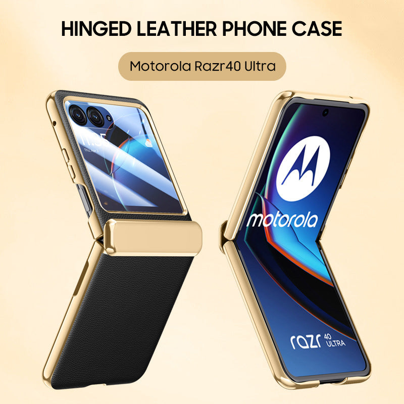 Stylish Leather Case for Motorola Razr 40 Ultra - Foldable Elegance