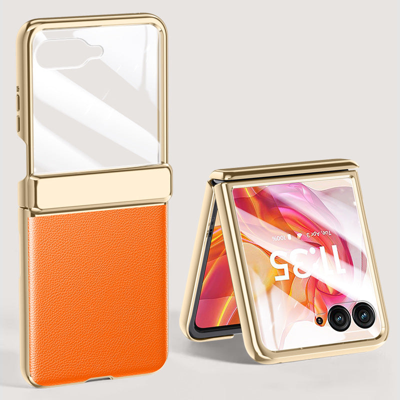 Stylish Leather Case for Motorola Razr 40 Ultra - Foldable Elegance