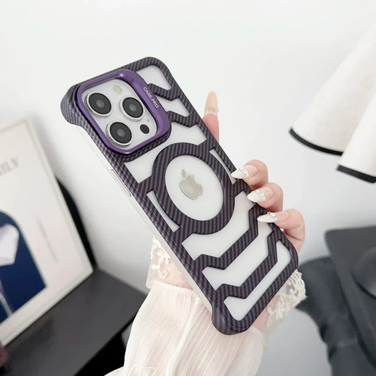 Sleek Carbon Fiber Hollow Case for iPhone