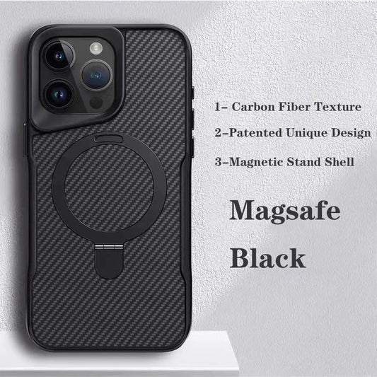 Sleek Carbon Fiber Kickstand Case for iPhone