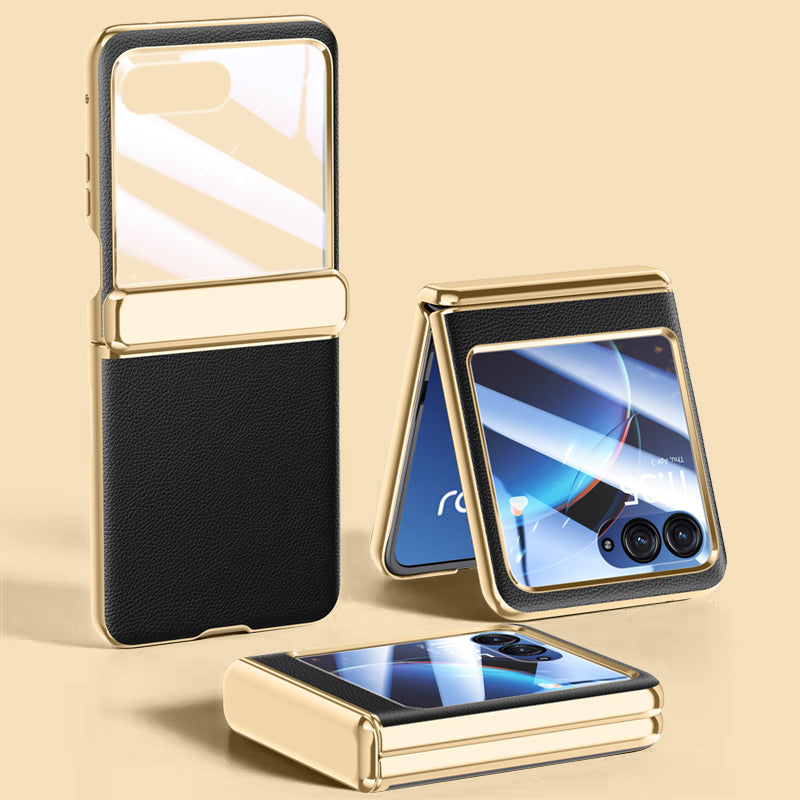 Stylish Leather Case for Motorola Razr 40 Ultra - Foldable Elegance