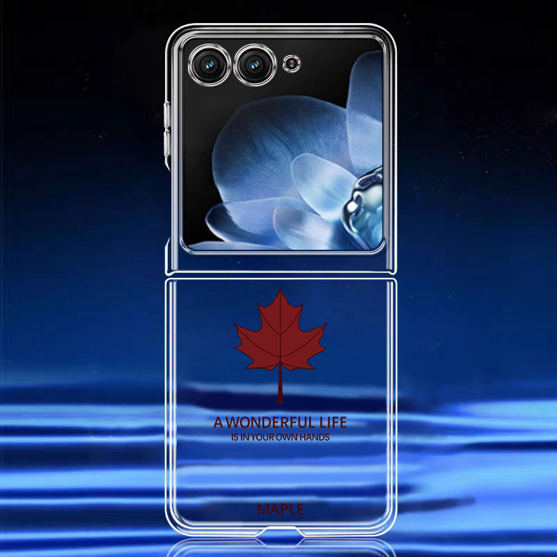 Motorola Razr 2023/2024 Stylish Maple Leaf Clear Phone Case