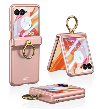 Stylish Motorola Razr50 Ultra Frosted Ring Buckle Case - Ultimate Protection & Trendy Design