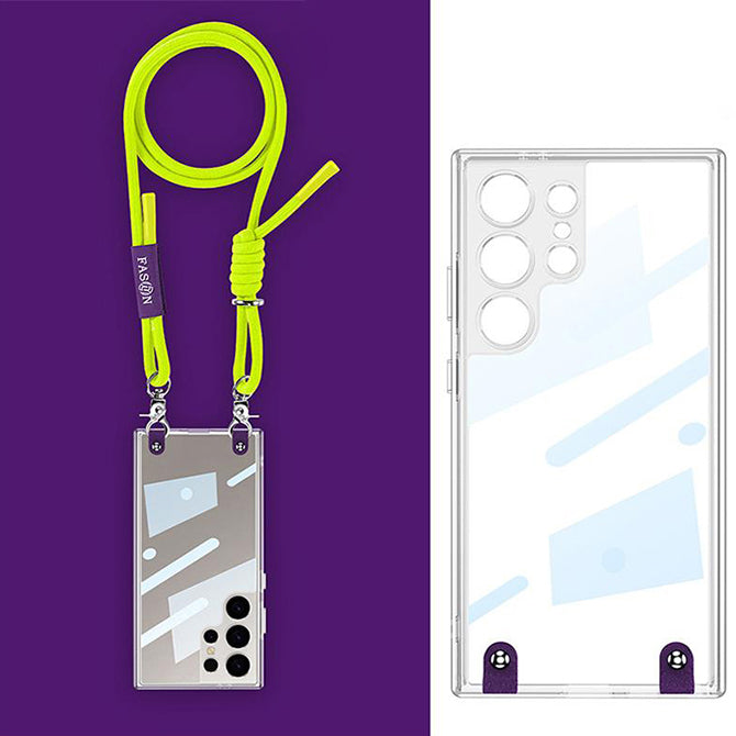 Stylish Transparent Phone Case with Adjustable Lanyard for Samsung Series