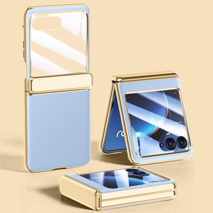 Stylish Leather Case for Motorola Razr 40 Ultra - Foldable Elegance