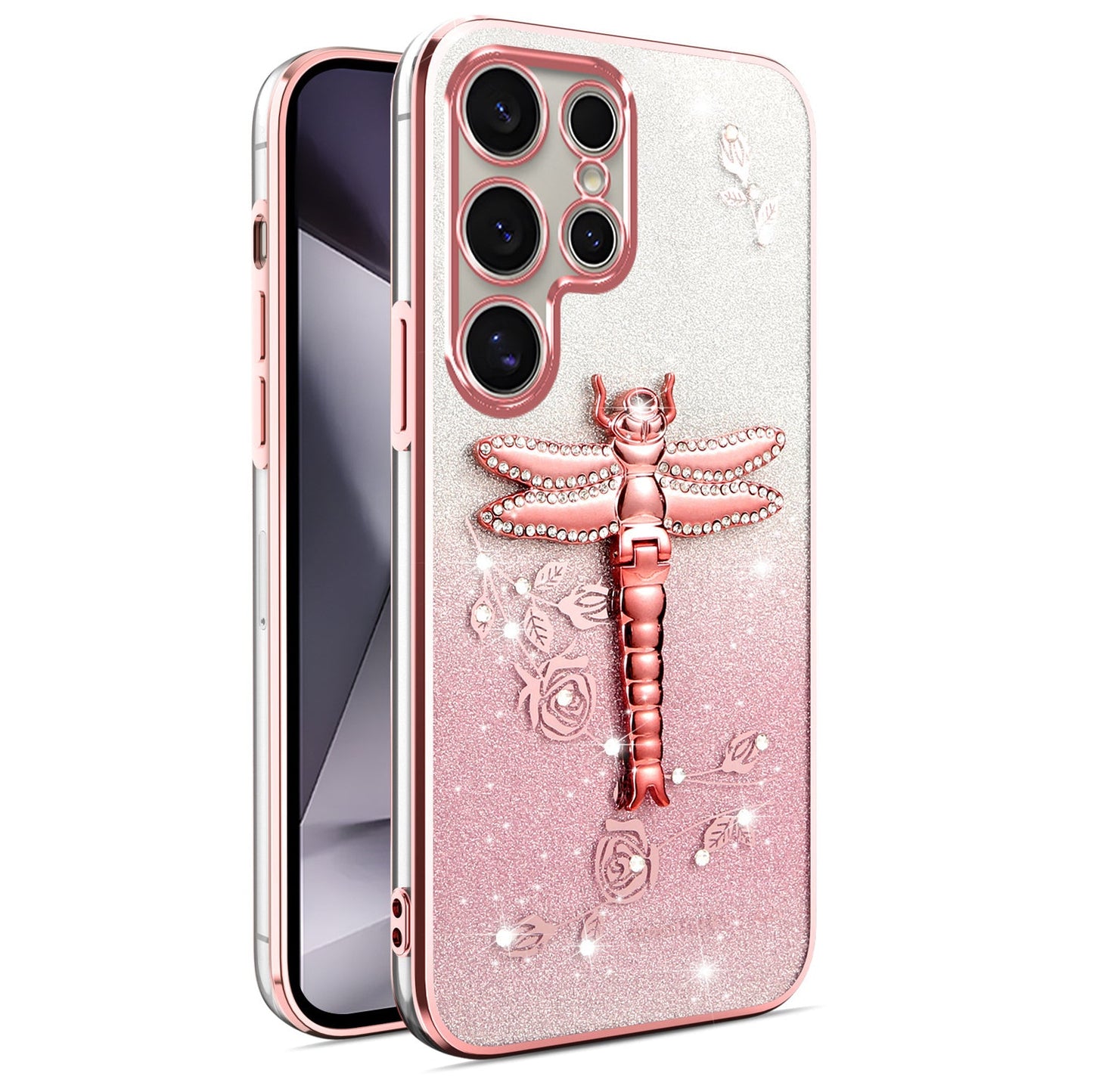 Samsung Series Dragonfly Glitter Electroplating Phone Case - Eye-Catching Style Meets Ultimate Protection!