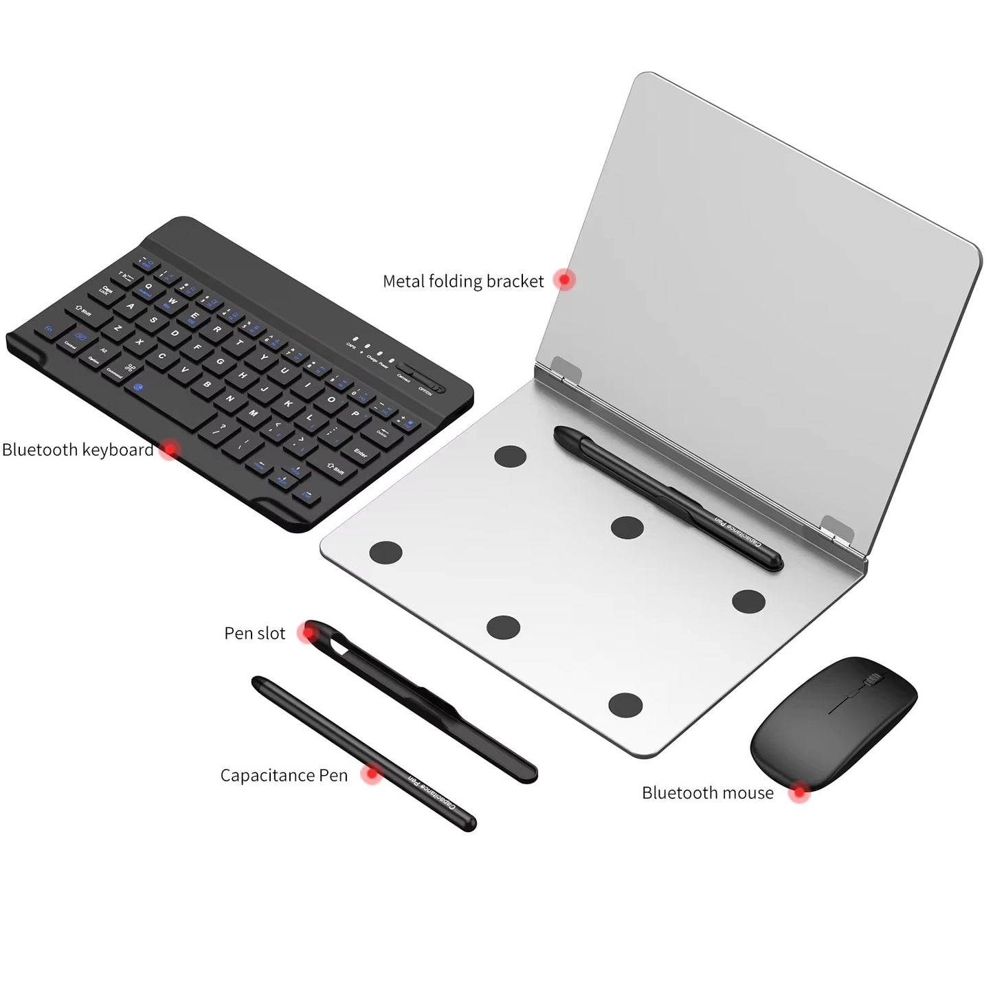 KeyMag® - Bluetooth Magnetic Keyboard with Metal Bracket for Foldable Phones